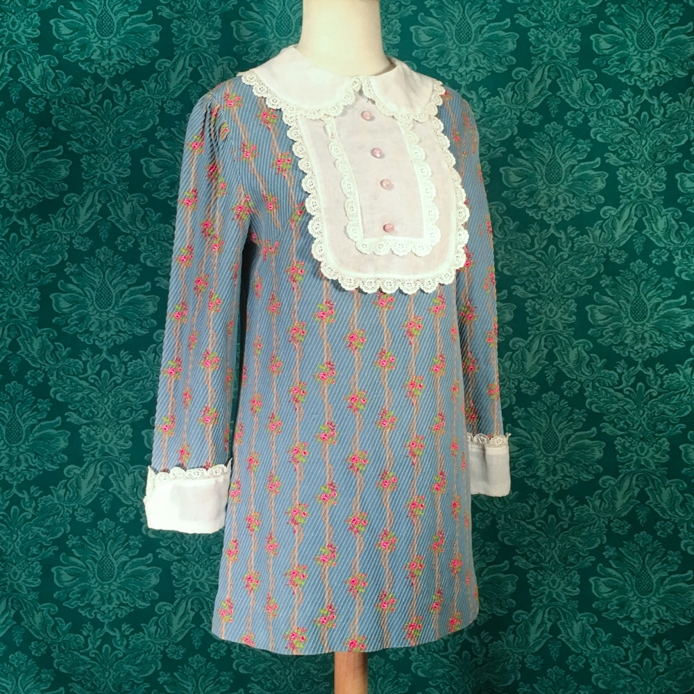 🚫SOLD🚫Vintage 60s Mod prairie tunic mini dress